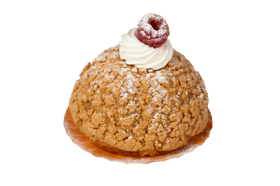 Choux crumble cu zmeura